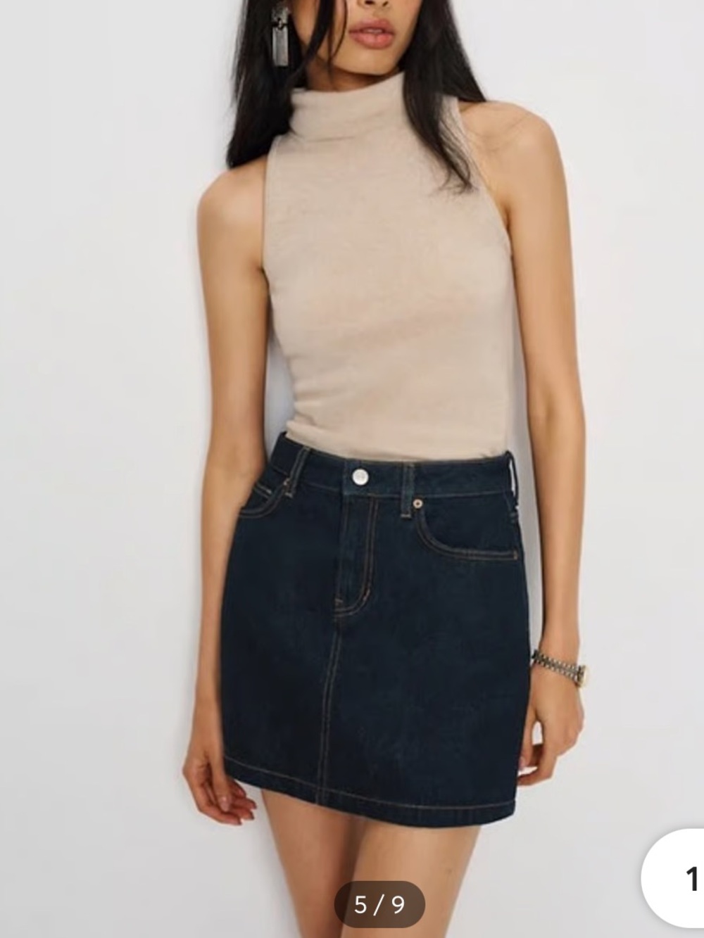 Reformation Dark Indigo Denim Mini Skirt